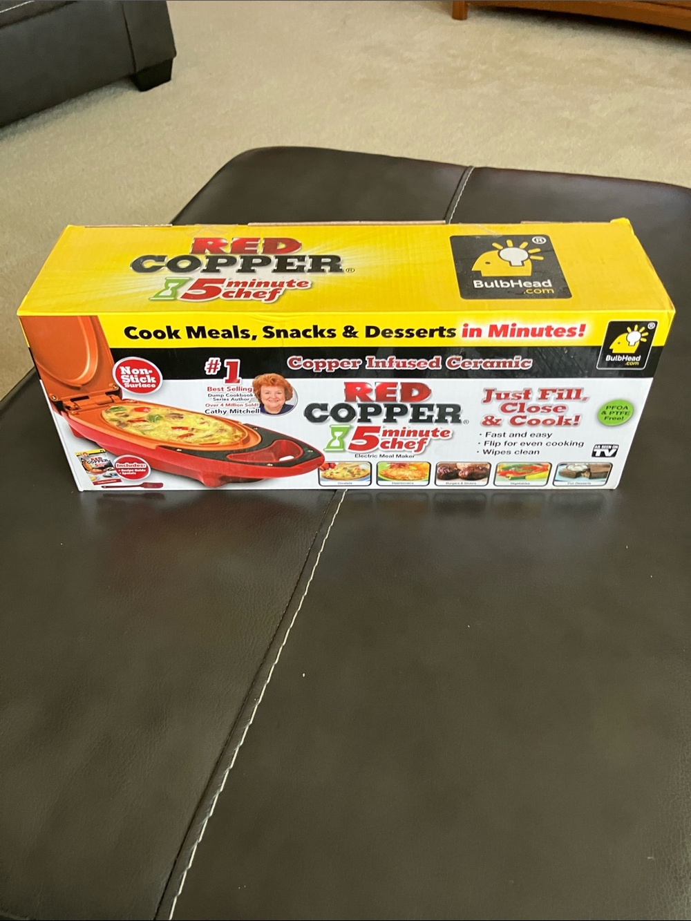 5-Minute Chef Copper-Infused Ceramic Skillet - Red